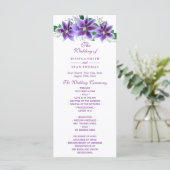 Elegante Chique Clematis Huwelijksprogramma Programmakaart (Staand voorkant)