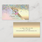 Elegante chique confetti naaimachine kat visitekaartje (Voorkant / Achterkant)