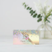 Elegante chique confetti naaimachine kat visitekaartje (Staand voorkant)