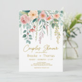 Elegante chique couples babyshower uitnodiging (Staand voorkant)
