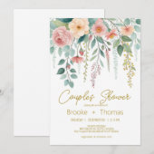 Elegante chique couples babyshower uitnodiging (Voorkant / Achterkant)