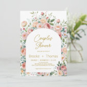 Elegante chique couples babyshower uitnodiging (Staand voorkant)
