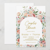 Elegante chique couples babyshower uitnodiging (Voorkant / Achterkant)