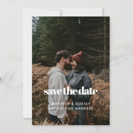 Elegante & chique Cream foto Save The Date (Voorkant)