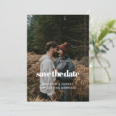 Elegante & chique Cream foto Save The Date (Staand voorkant)