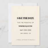 Elegante & chique Cream foto Save The Date (Achterkant)