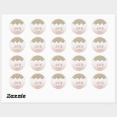 Elegante Chique Damast Ronde Sticker (Vel)