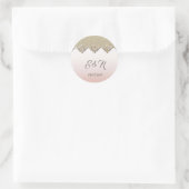 Elegante Chique Damast Ronde Sticker (Tas)