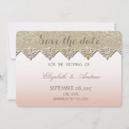 Elegante chique damast trouwkaart 'Save the date' Save The Date