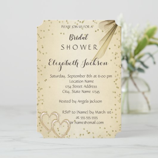 Elegante Chique Diamanten Bruidsmeisjesfeest Kaart (Staand voorkant)