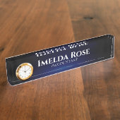 Elegante chique donkere eenvoudige accountant naambordje (Zijkant)