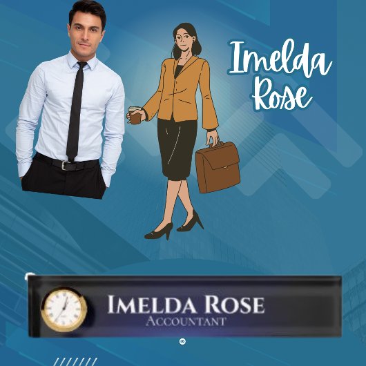 Elegante chique donkere eenvoudige accountant naambordje