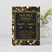 Elegante chique dubbele verjaardag soiree uitnodig kaart (Staand voorkant)