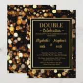 Elegante chique dubbele verjaardag soiree uitnodig kaart (Voorkant / Achterkant)