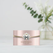 Elegante, chique, eenvoudige streep witte lotus visitekaartje (Staand voorkant)