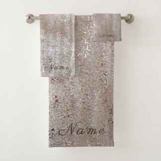 Elegante chique faux bruin goud sprankelende glitt bad handdoek