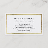 Elegante chique faux folie gouden effen wit luxe visitekaartje (Achterkant)