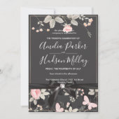 Elegante chique Floral bruiloft uitnodiging (Voorkant)