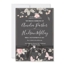 Elegante chique Floral bruiloft uitnodiging