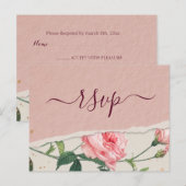 Elegante chique Floral RSVP Briefkaart (Voorkant / Achterkant)