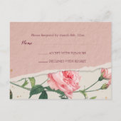 Elegante chique Floral RSVP Briefkaart (Achterkant)