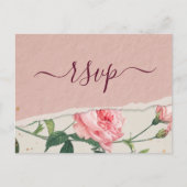 Elegante chique Floral RSVP Briefkaart (Voorkant)