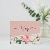 Elegante chique Floral RSVP Briefkaart (Staand voorkant)