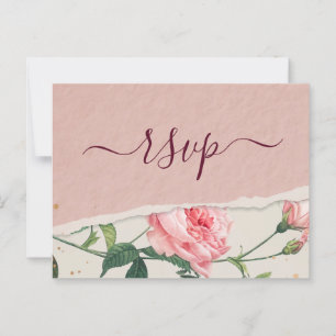Elegante chique Floral RSVP Briefkaart