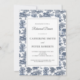 Elegante chique Franse Blue Horse Toile Kaart