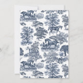 Elegante  chique Franse Blue Horse Toile Kaart (Achterkant)