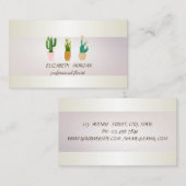 Elegante chique gestreepte cactus geplant succulen visitekaartje (Voorkant / Achterkant)