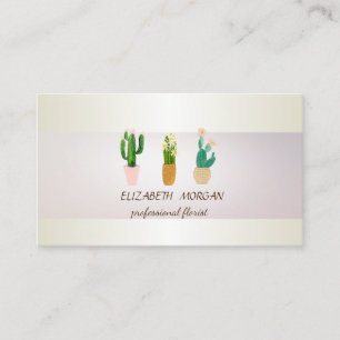 Elegante chique gestreepte cactus vetplant visitekaartje