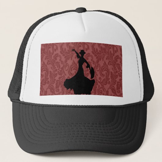 Elegante chique girly damask flamenco danser trucker pet (Voorkant)