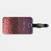 Elegante Chique Glitter Bokeh Ombre, Bloem Bagagelabel (Achterkant horizontaal)
