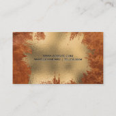 Elegante chique goud folie spatten | Bruin leer Visitekaartje (Achterkant)