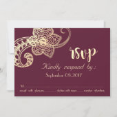 Elegante chique goud paisley RSVP Kaart (Voorkant)