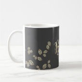 Elegante Chique Gouden Bladeren, Bruid Koffiemok (Links)