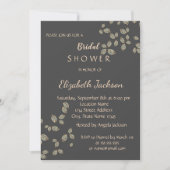 Elegante Chique Gouden Bladeren Bruidsdouche Kaart (Voorkant)