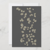Elegante Chique Gouden Bladeren Bruidsdouche Kaart (Achterkant)