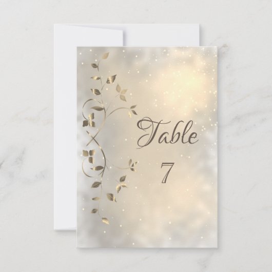 Elegante Chique Gouden Bladeren Kaart (Voorkant)
