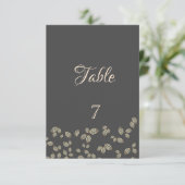 Elegante chique gouden bladeren tafelkaart kaart (Staand voorkant)