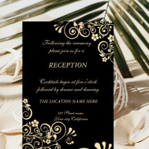 Elegante Chique Gouden Bloemen Trouwreceptie
