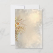Elegante chique gouden boho bloemen bruiloftsrecep kaart (Achterkant)