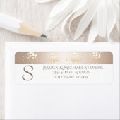 Elegante chique gouden/bronzen confetti monogram b etiket (Insitu)