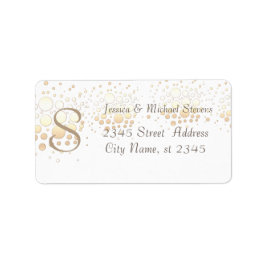Elegante chique gouden/bronzen confetti monogram b etiket
