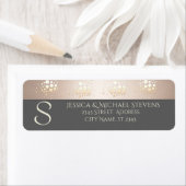 Elegante chique gouden/bronzen confetti monogram b etiket (Insitu)