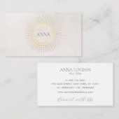 Elegante chique gouden cirkel visitekaartje (Voorkant / Achterkant)