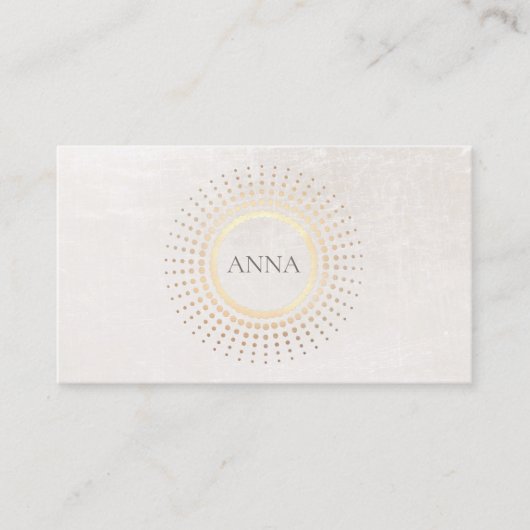 Elegante chique gouden cirkel visitekaartje (Voorkant)