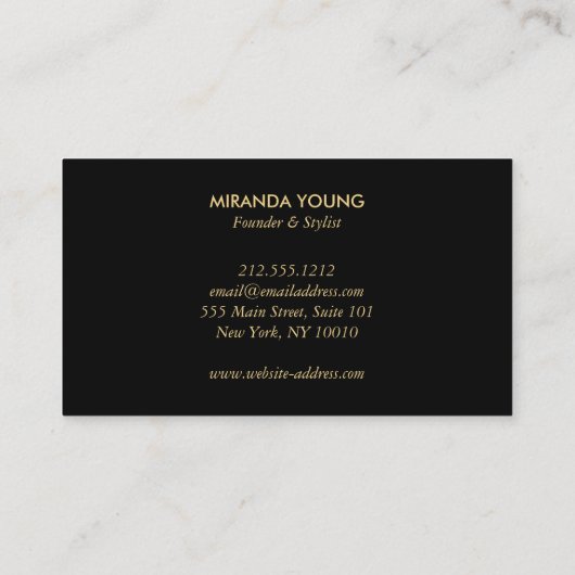 Elegante chique  gouden embleem Salon, Spa Paarse Visitekaartje (Achterkant)