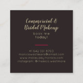 Elegante chique gouden folie rode lippen lippensti vierkante visitekaartje (Achterkant)